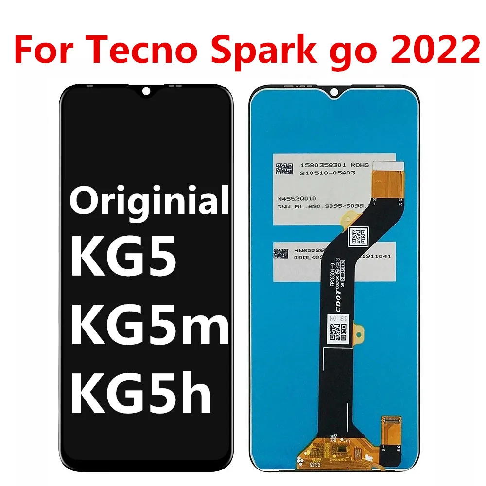 Original For Tecno Spark Go 2022 KG5 LCD KG5M KG5H Display Screen Touch Panel Digitizer For Tecno Spark Go 2022 LCD KG5