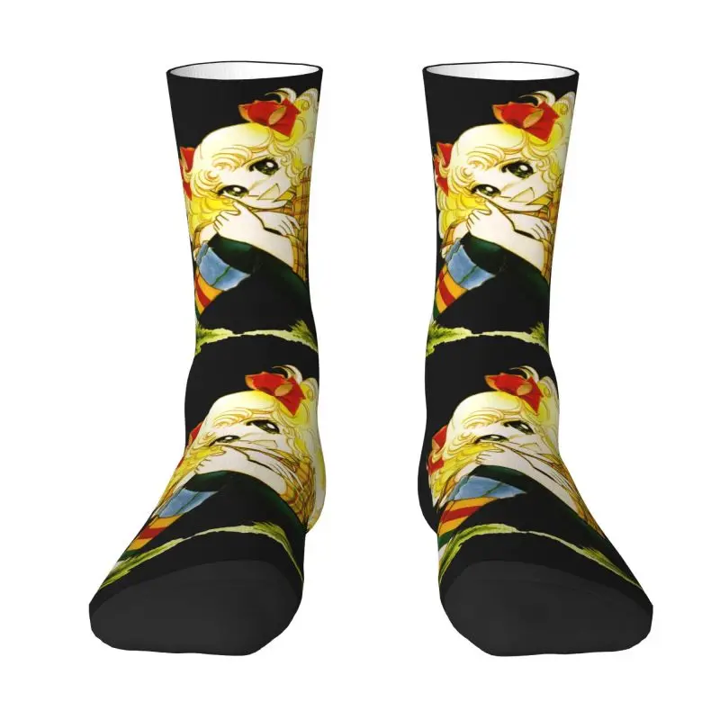 

Custom Candy Candy Men's Crew Socks Unisex Cool Cartoon Anime Manga Spring Summer Autumn Winter Dress Socks