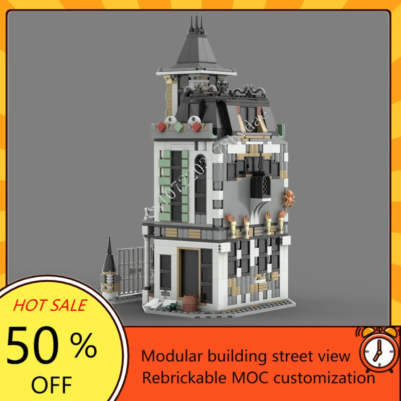 1252PCS Haunted Mansion Modular MOC Creative street view Model Building Block Architecture DIY Education Assembly Model Toy Gift
