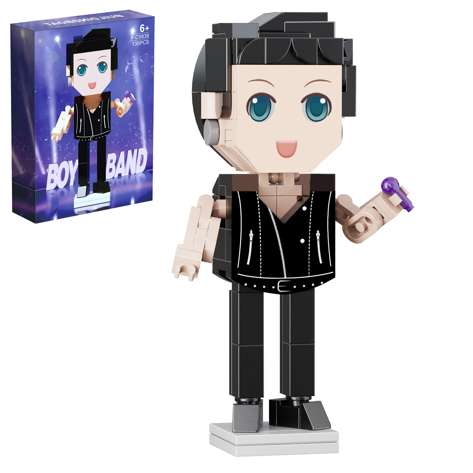 

Jung Kook Character Building Block Sets Super Popular Pop Idol Figure Building Sets Creative Desktop Collectible Gift for Fans