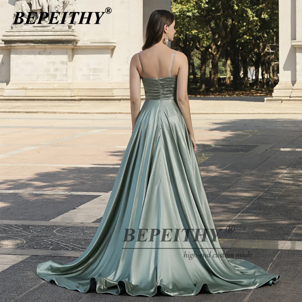 BEPEITHY-Vestido largo de noche verde aguacate, sin mangas, línea A, elegante, para fiesta de graduación, primavera 2022