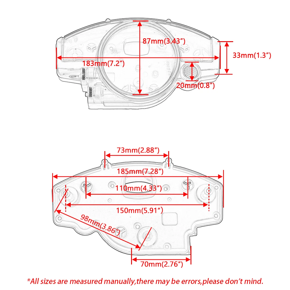 Velocímetro tacômetro medidor caso capa se encaixa para yamaha yzf r1 2004 2005 2006 yzf r6 2006 - 2012 2013 2014 instrumento escudo