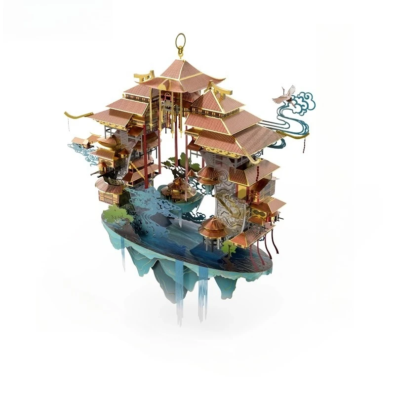 

3D three-dimensional puzzle metal assembly model antique building eye of the sky adult high difficulty manual DIY