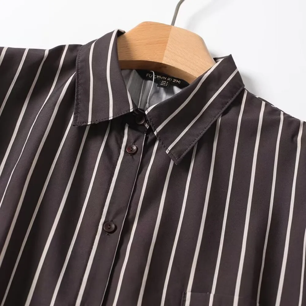 UNIZERA 2025 Nuovo prodotto Moda casual da donna Design in stile europeo e americano Camicia a righe sensoriale e diligente