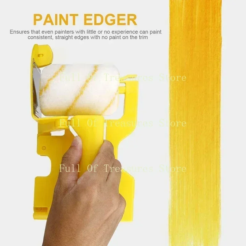 Multifunctional Clean-Cut Paint Edger Roller Brush Household Home Wall Ceilings Decorative Painting Tools Kit with Rod and Tray