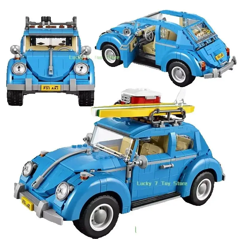 1167pcs Technische Blauwe Kever Camper Auto Bouwstenen Model Creatieve Stad Voertuig Set Speelgoed Bakstenen Voor Jongen Kinderen Kerstcadeau - afbeelding 2