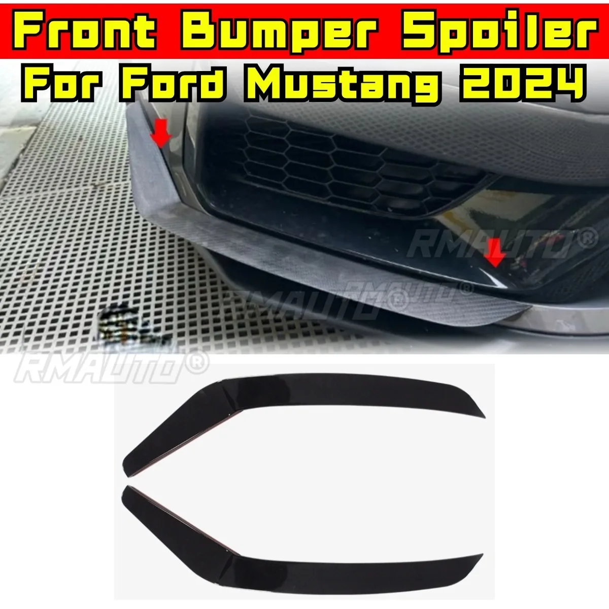 

Car Front Side Bumper Lip Diffuser Spoiler Glossy Black Modification Part for Ford Mustang Dark Horse S650 2024 Car Accessories