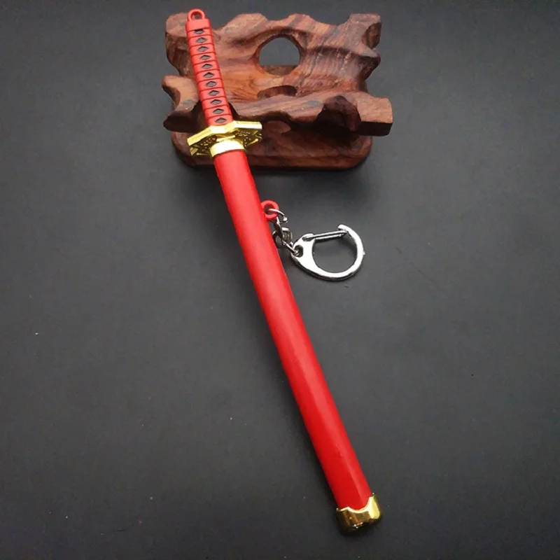 Anime Zoro Keychain, Metal Samurai Sword Design