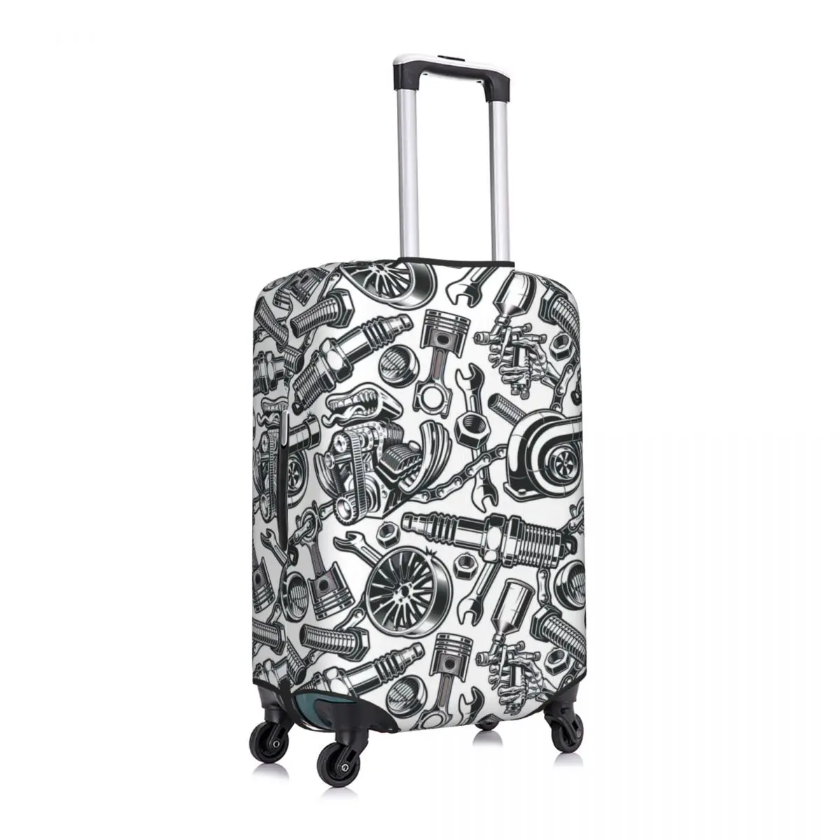 Hot Rod Seamless Pattern Print Luggage Protective Dust Covers Elastic Waterproof 18-32inch Suitcase Cover Travel Accessories