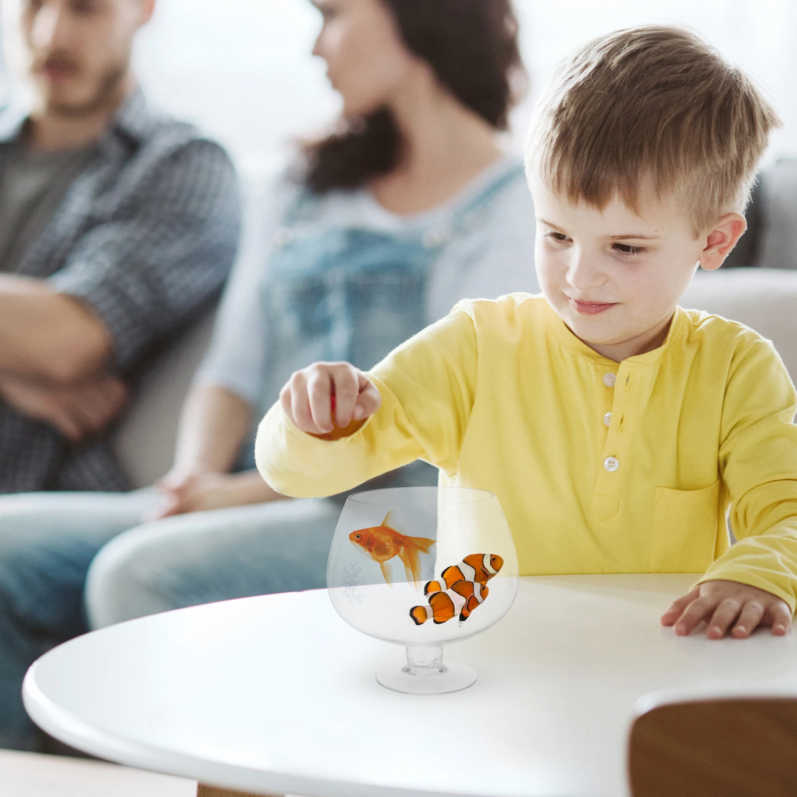 

Clear Betta Tank Desktop Goldfish Aquarium Multi-Function Fish Tank Decorative Tabletop Office Supply Fish Supplies