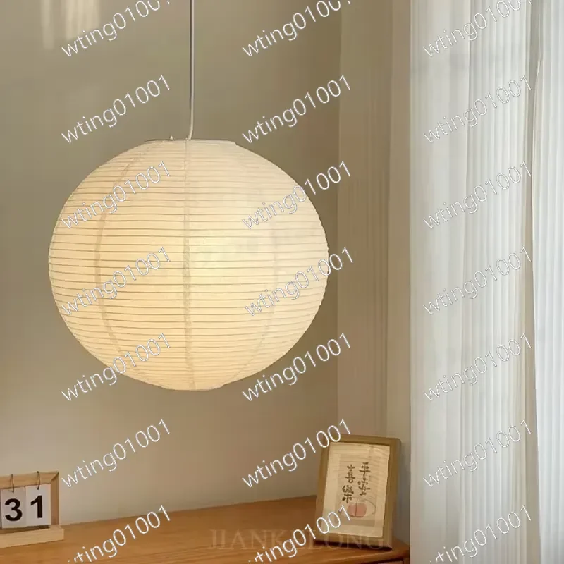 for Noguchi Isamu Style Rice Paper Ball Pendant Light Zen Art Chandelier for Bedroom Living Room Tea House Decor Hanging Lamp