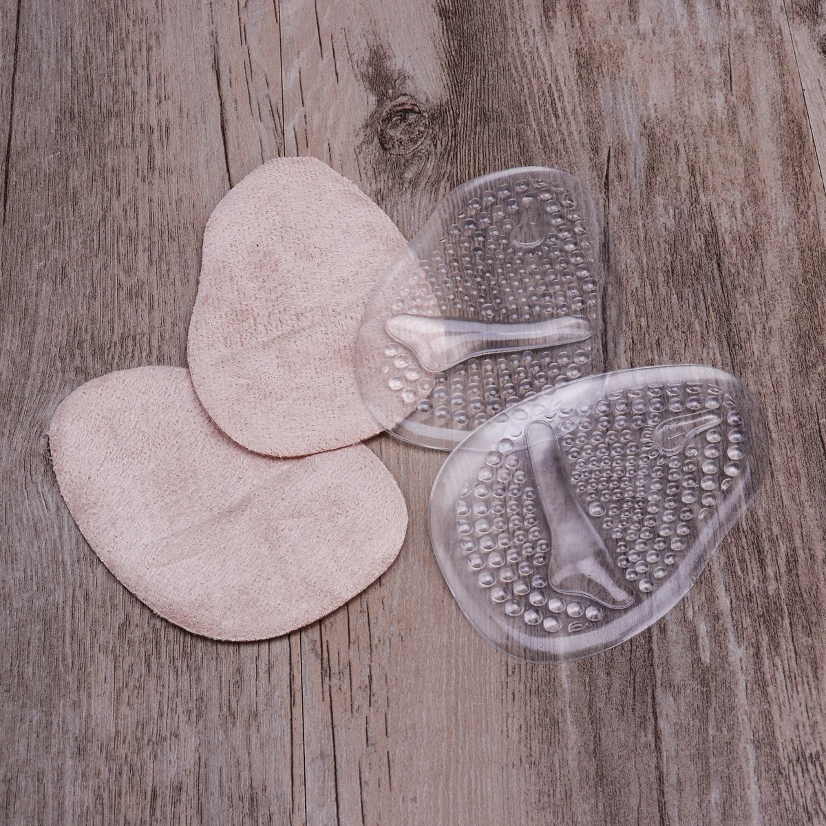 

2Pairs Forefoot Cushion Heels Silicone Pads Pain Relief Anti Skid Sweat Absorption Yoga Exercises Apricot Transparent