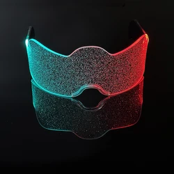 Colorful Neon Glasses LED Luminous Glasses Cyberpunk Party Prop Light Up Goggles For Bar Valentine's Day Glowing Glasses Decor