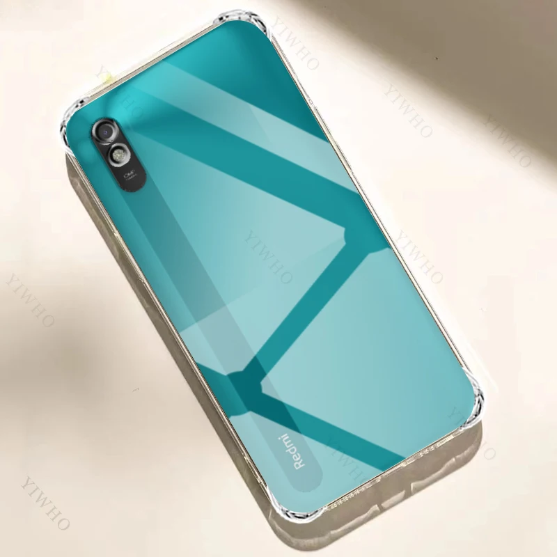 Safety Clear Phone Case for Xiaomi Redmi 9A M2006C3LG TPU Thickened Transparent Case for Redmi 9 A Shockproof Anti-scratch Cover