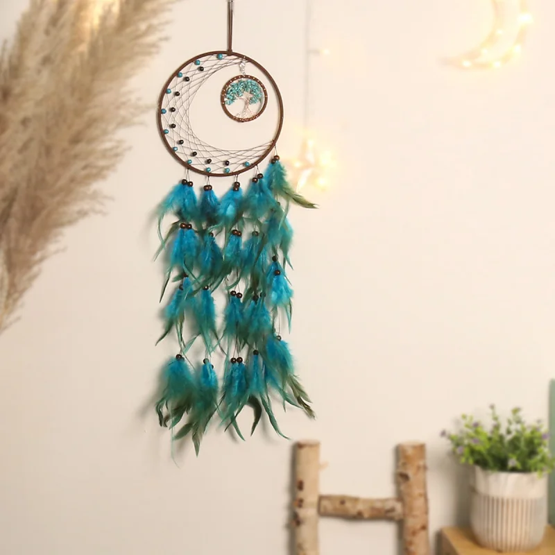 Mori primitive tribe lucky tree gravel tassel pendant Harajuku style dream catcher