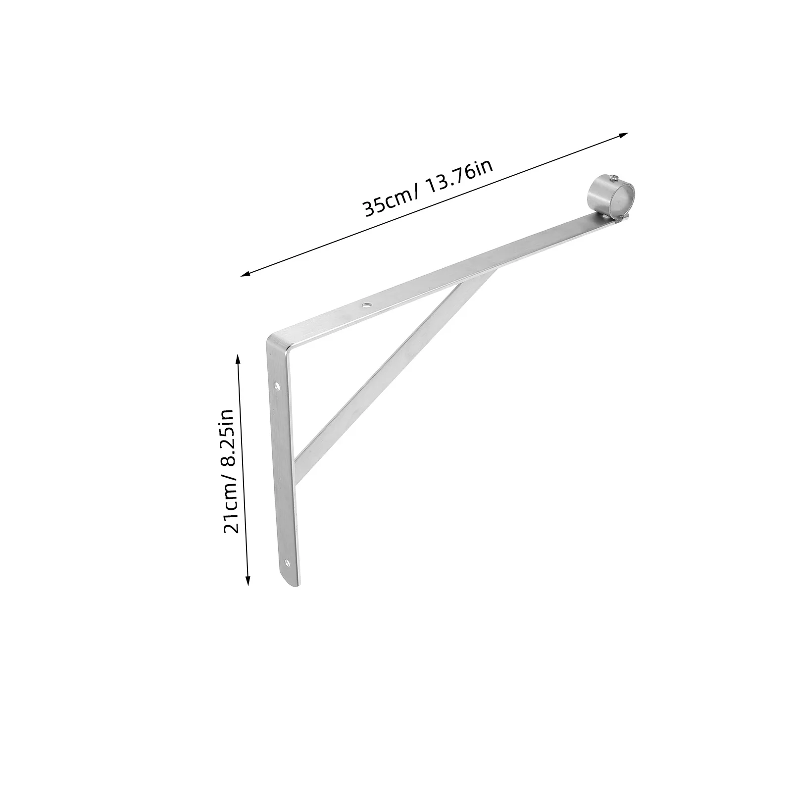 الفولاذ المقاوم للصدأ خزانة قضيب قوس الثقيلة الحائط شماعات الملابس دعم الثلاثي الرف السكك الحديدية للحمام