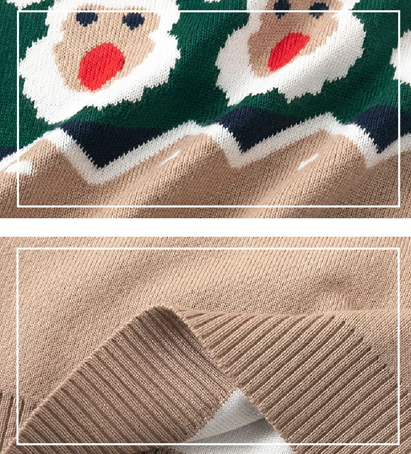 Christmas Children Sweaters Kids Santa Warm Knitwear Baby Xmas New Top Boys Girls Long Sleeves Cartoon Pullover For 2-7 Years