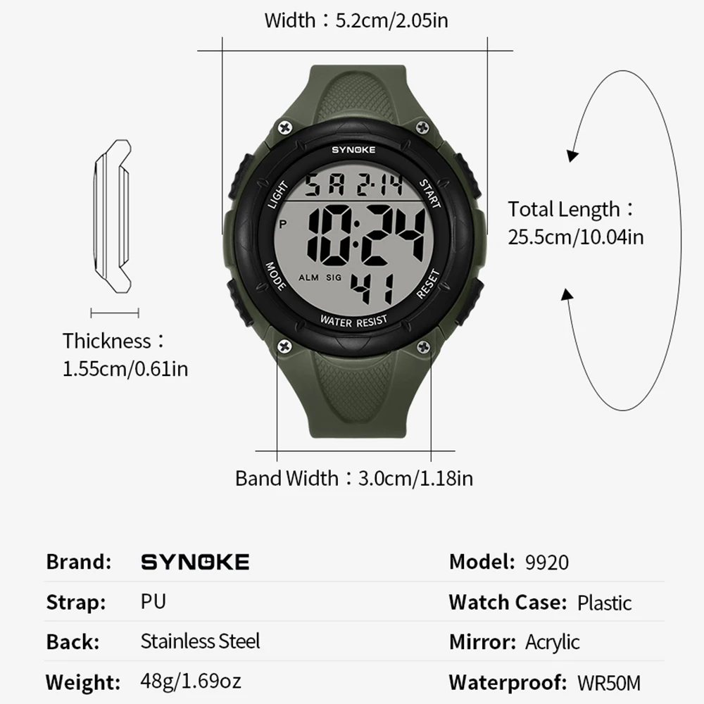 Reloj Digital impermeable para hombre