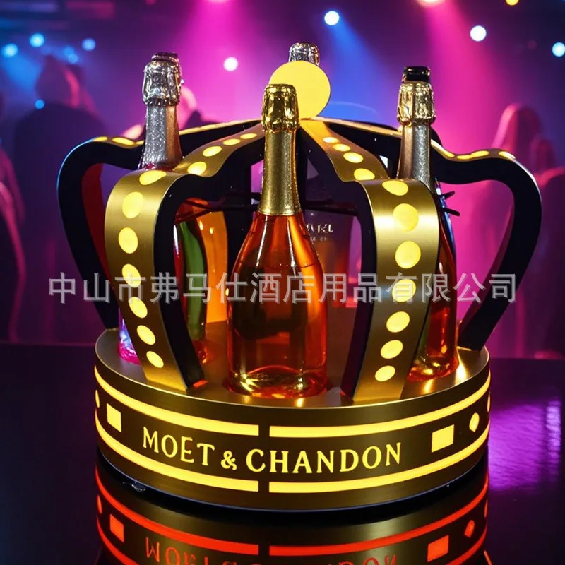 

New Crown Wine Bar KTV Luminous Bar Champagne King Spade A Red Rack Base Receptacle