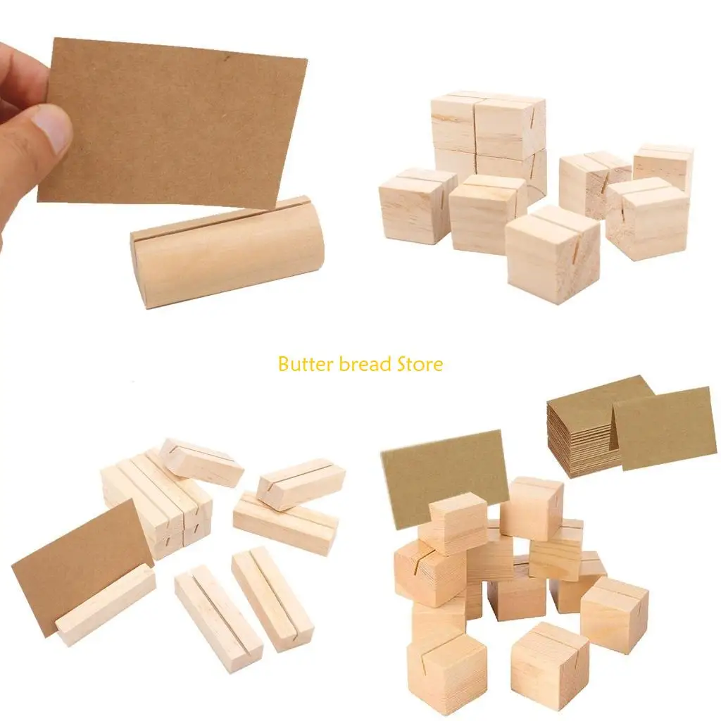 W89C 10x Rustic Table Number Stands Memo Photo Picture Holder for Party Wedding