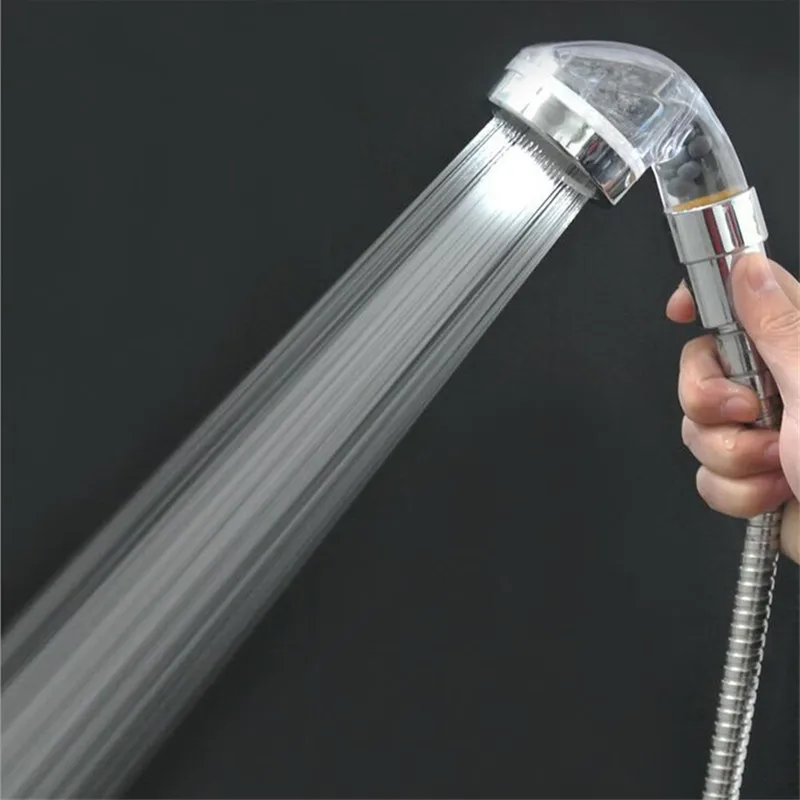 Bathroom High Pressure Spray Handheld Shower Negative Ion Shower Head PC Material Transparent Shower Nozzle For Water Heater