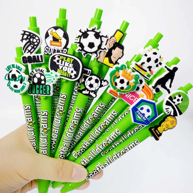 

10 шт./15 шт. шариковая ручка для энтузиастов футбола, зеленая футбольная шариковая ручка, студенческая подарочная ручка для письма