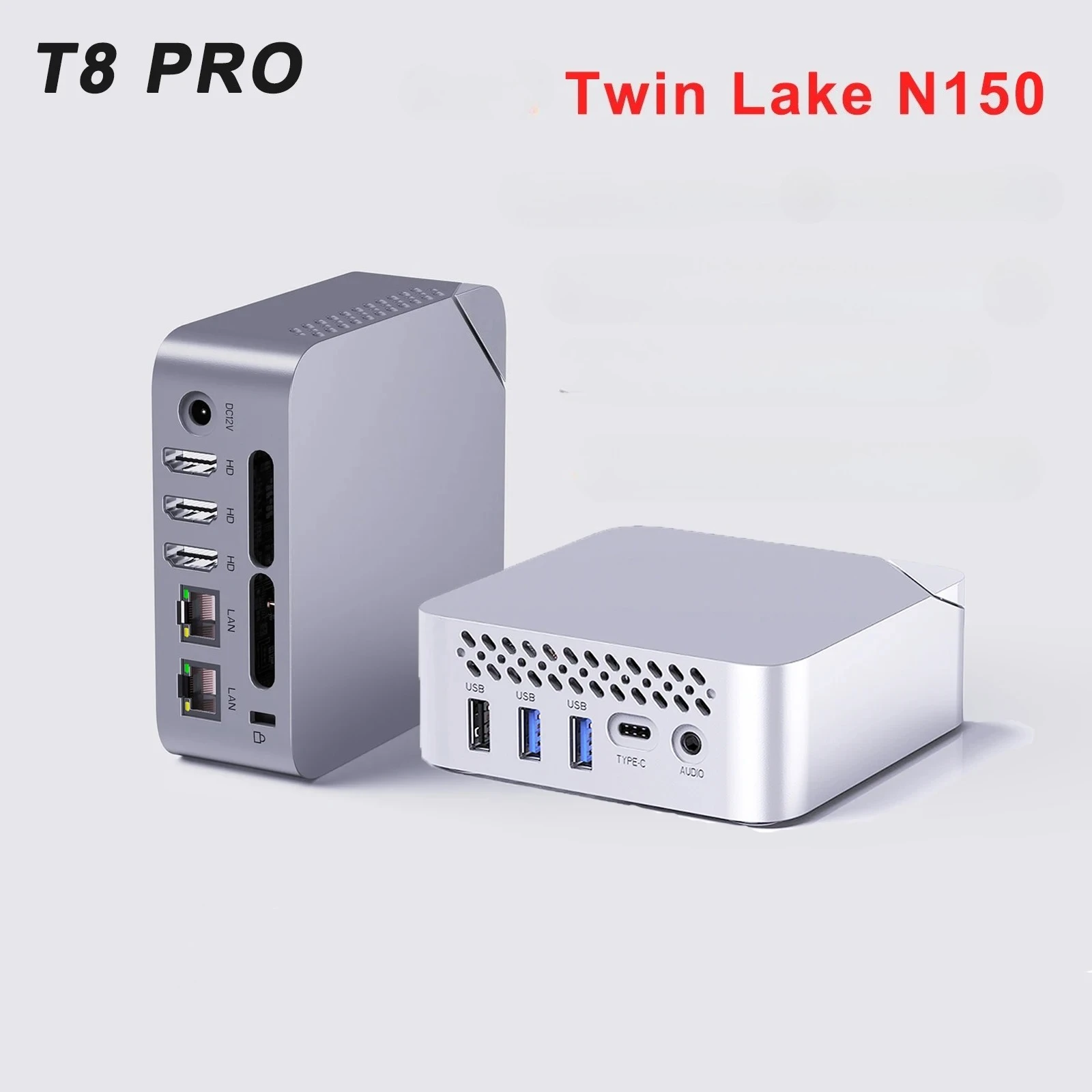 SZBOX T8 Pro Twin Lake N150 كمبيوتر صغير 8 جيجابايت 16 جيجابايت DDR4 256 جيجابايت 512 جيجابايت M.2 SATA SSD ماكس 2 تيرا بايت WIFI5 BT4.2 4K HD كمبيوتر مكتبي