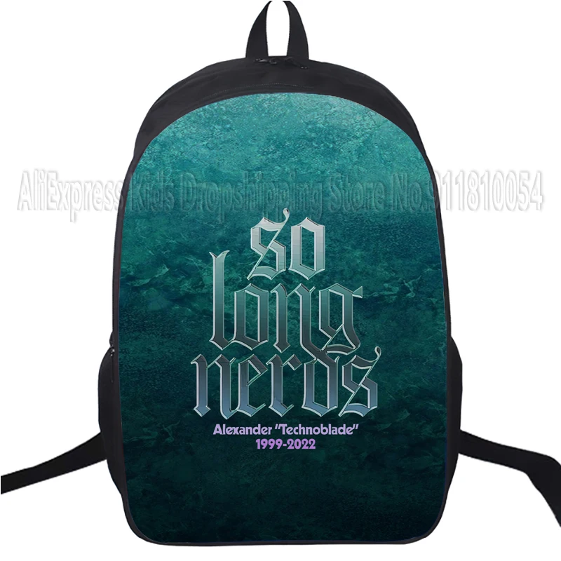 Technoblade-Mochila con estampado 3D de dibujos animados para niños, morral escolar con cremallera para estudiantes