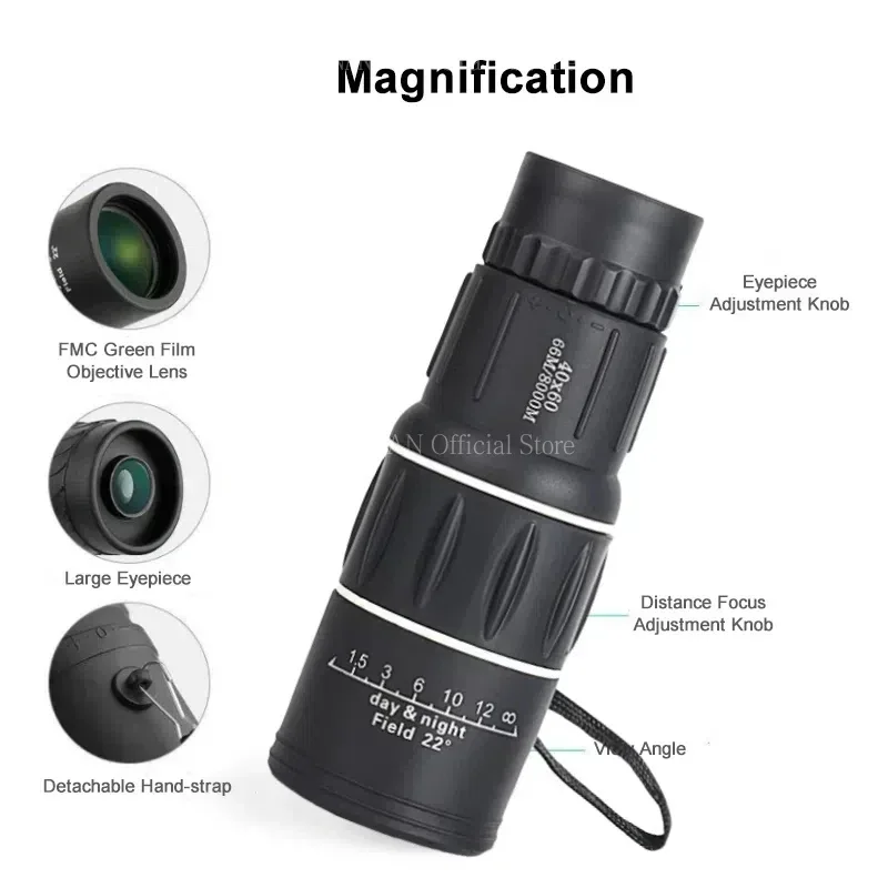 Telescopio monocular de largo alcance para caza y camping - imagen 4