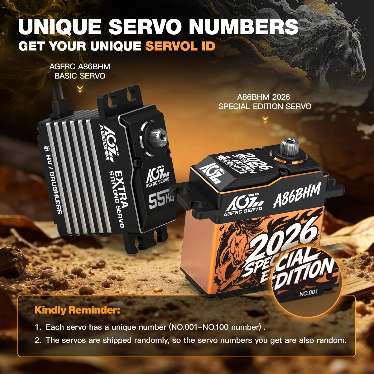 

AGFRC A86BHM 2026 55KG Digital Servo High Torque Programmable Full Metal Gear Brushless RC Servo Motor for 1/8 1/10 RC Car
