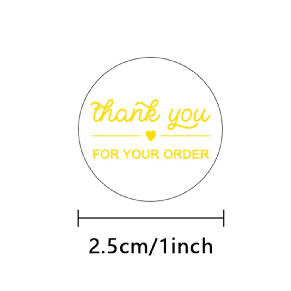 100-500pcs Gold Thank You Stickers Business Order Handmade Seal Labels White for Wedding Birthday Gift Envelope Packages