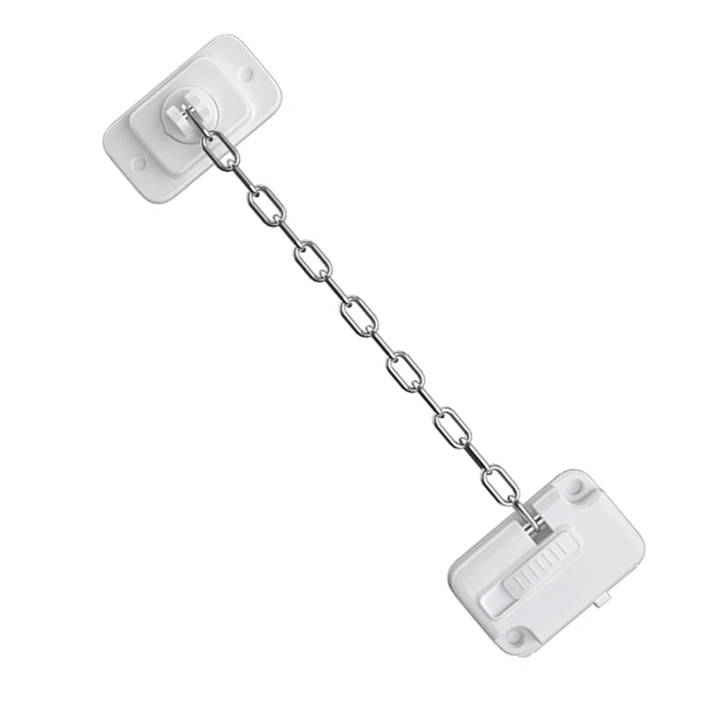 Window Frame Safety Chain Lock Self Adhesive Window Restrictor Child Safety Locks No Drilling for Child Pets Safety