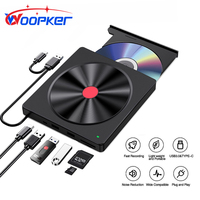Woopker B52 DVD Player 5-in-1 Multifunctional Portable 5in1 USB3.0 Type C External DVD RW CD Burner for Macbook, IMac, Computer