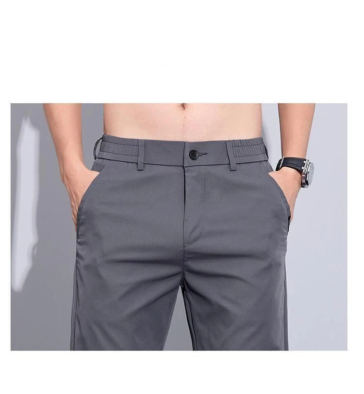 2026 Herren Eisseide Gerade Geschnittene Dünne Atmungsaktive Freizeithose Sommer Business Lange Hose Modisch Vielseitig Leichtgewichtig – Detail 12