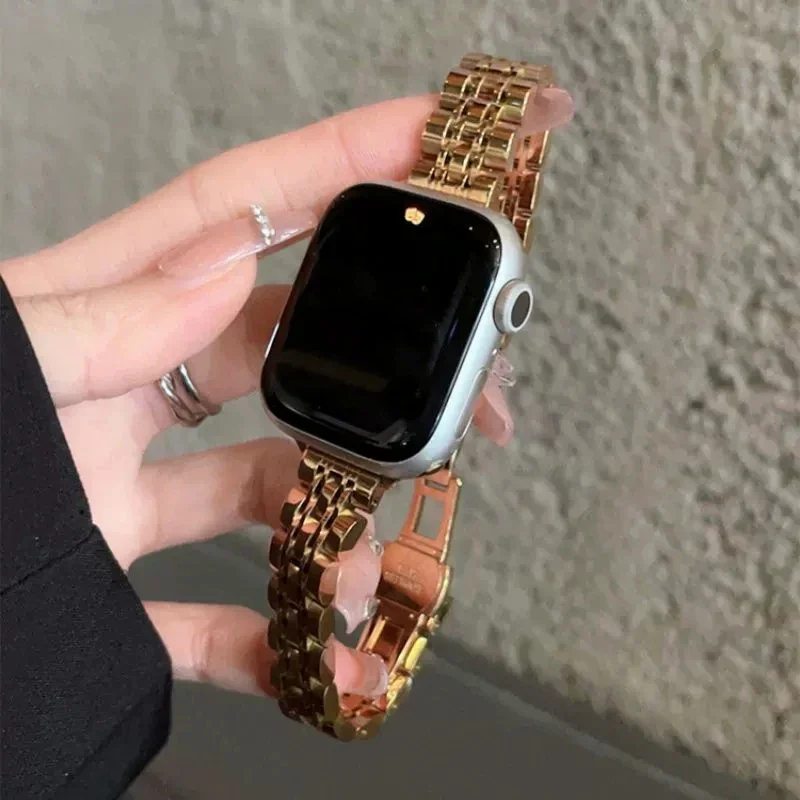 Cinturino in acciaio inossidabile Nuovo per cinturino Apple Watch S11 10 SE 41mm 42mm 45mm 46mm Ultra 2 3 Bracciale in metallo per iWatch Series 9 8 7 6