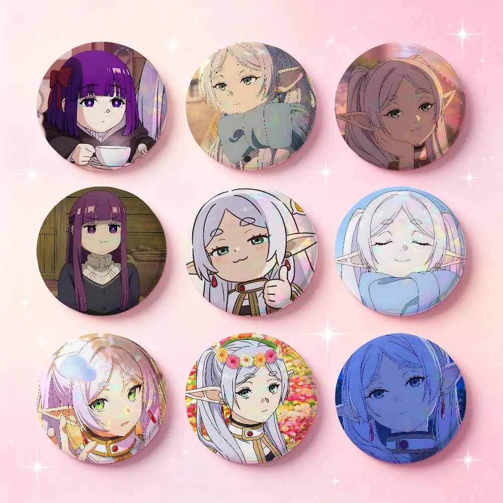 Sousou No Frieren Anime Badges Button Round Creative Pin Brooch Badge Bag Decor Accessories Fans Collect Friends Gifts