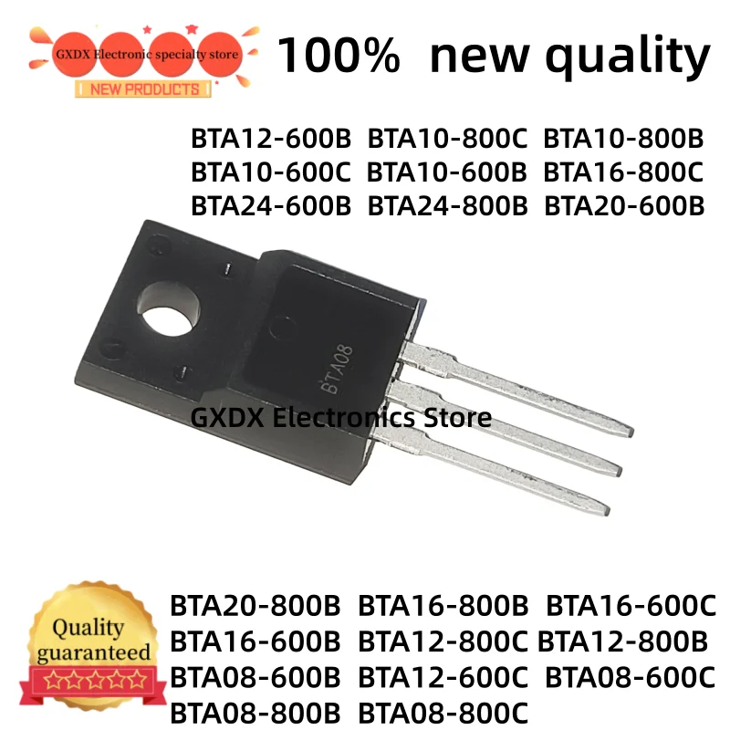 10-20pcs 100% new quality BTA16-800C BTA08 600B 600C 800B 800C BTA10 BTA12 BTA16 BTA20 TO-220 chips IC en stock al por mayor