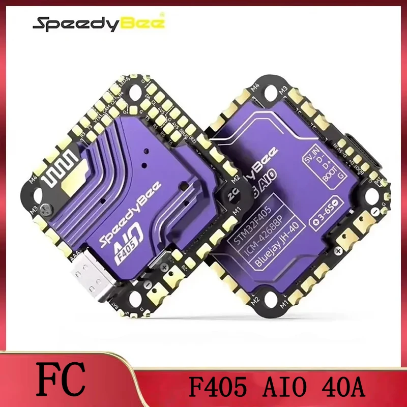 

Контроллер полета SpeedyBee F405 AIO 40A 25,5x25,5 с гироскопом ICM-42688, и новым барометром SPA06-003 для FPV дрона для фристайла