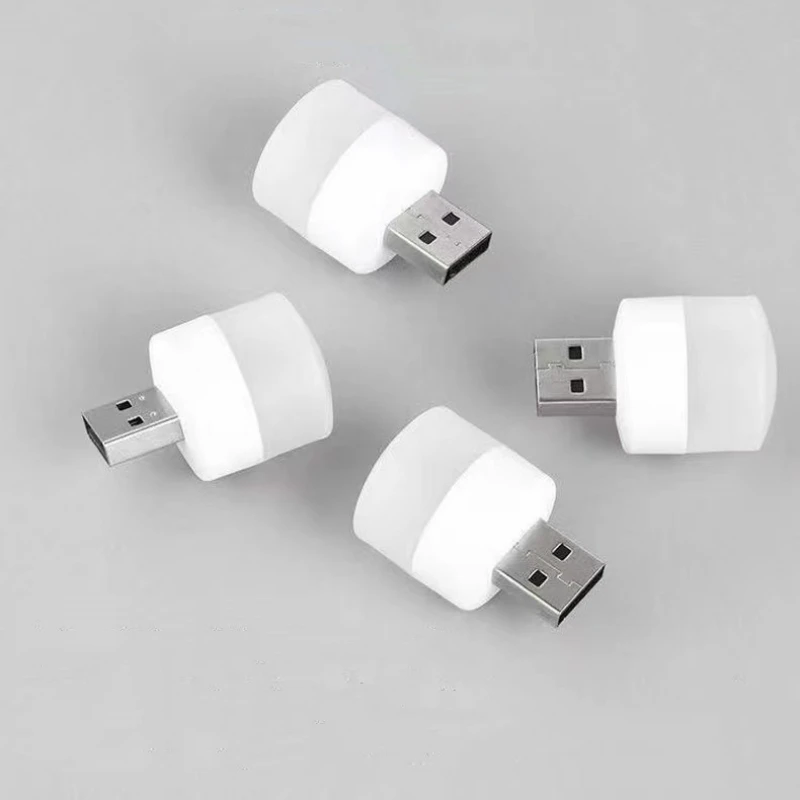 50/2Pcs Mini USB Night Light LED Book Reading Lamps Computer Mobile Power USB Plug-in Night Lamp Bedroom Eye Protection Lights