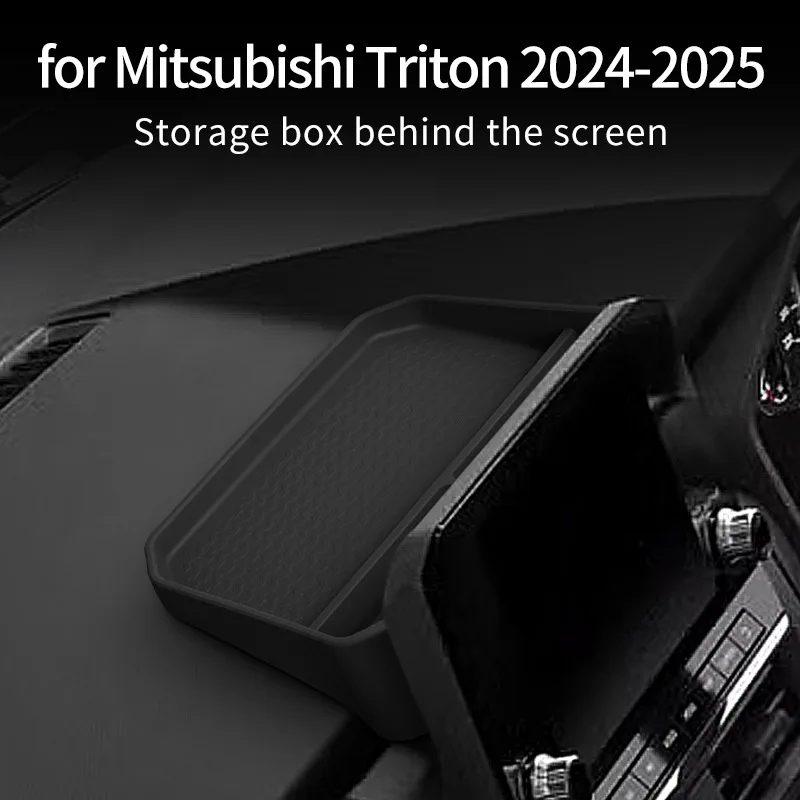 for Mitsubishi Triton 2024 2025 Car Dashboard Tray Center Console Hidden Storage Box Behind Screen Tidying