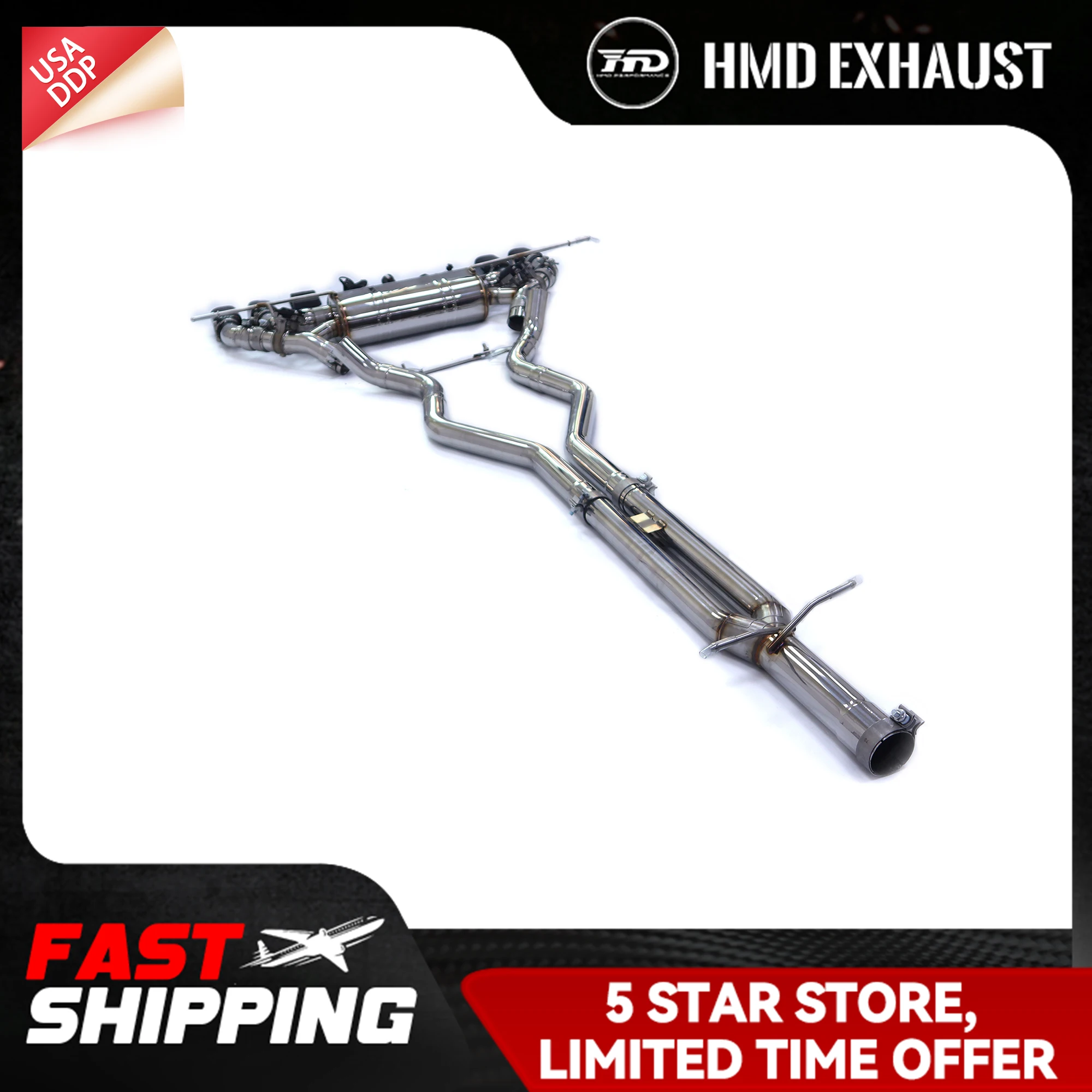 

HMD for Land Rover Defender 110 P400 3.0T SS304 Catback Electronic valve Tips Non-destructive installation