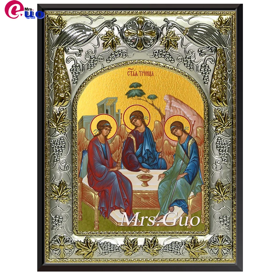 The Holy Trinity Icon 5D Diamond Painting Religion Full Diamond Embroidery Beaded Rhinestone Pictures Cross Stitch Kit Sale