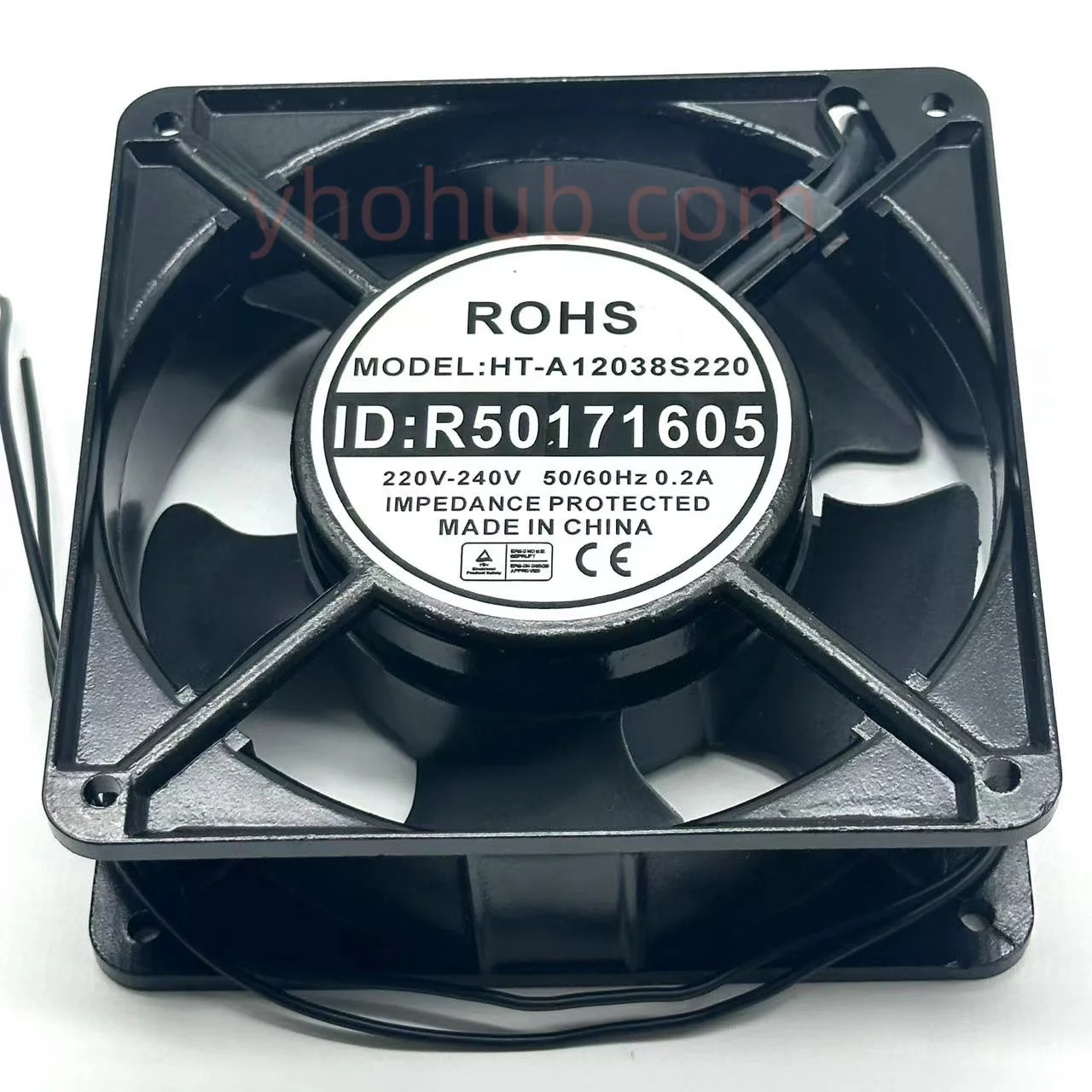 

Hui Tong HT-A12038S220 AC 240V 0.16A 120x120x38mm 2-Wire Server Cooling Fan