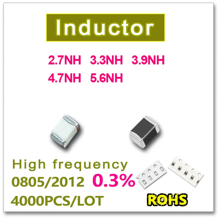

JASNPROSMA 0805 2012 4000 шт. SMD многослойный высокочастотный индуктор 0,3% 2,7NH 3,3NH 3,9NH 4,7NH 5,6NH Новое высокое качество