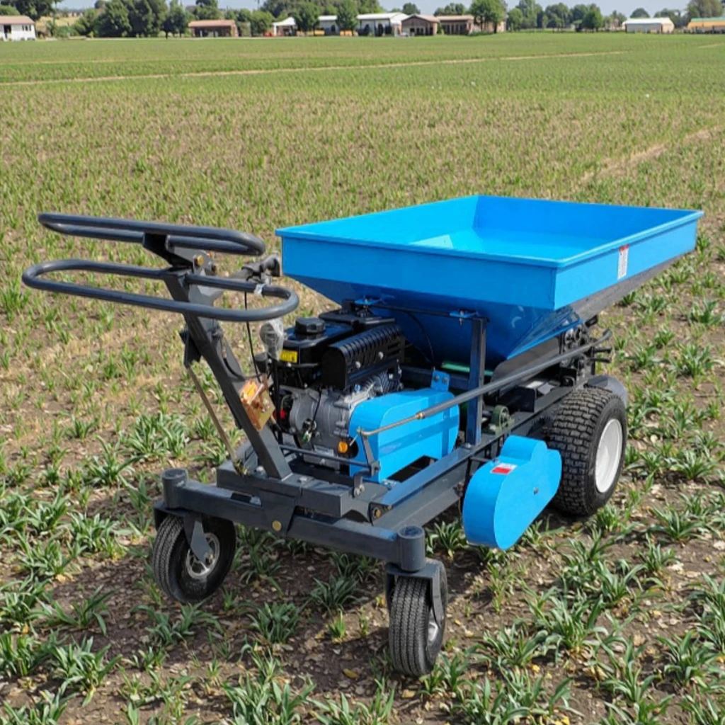 WIGON Self Propelled Lawn Fertilizer Spreader Large Hopper Double Disc Rotating 3m Spread Width For Fertilizer Garden