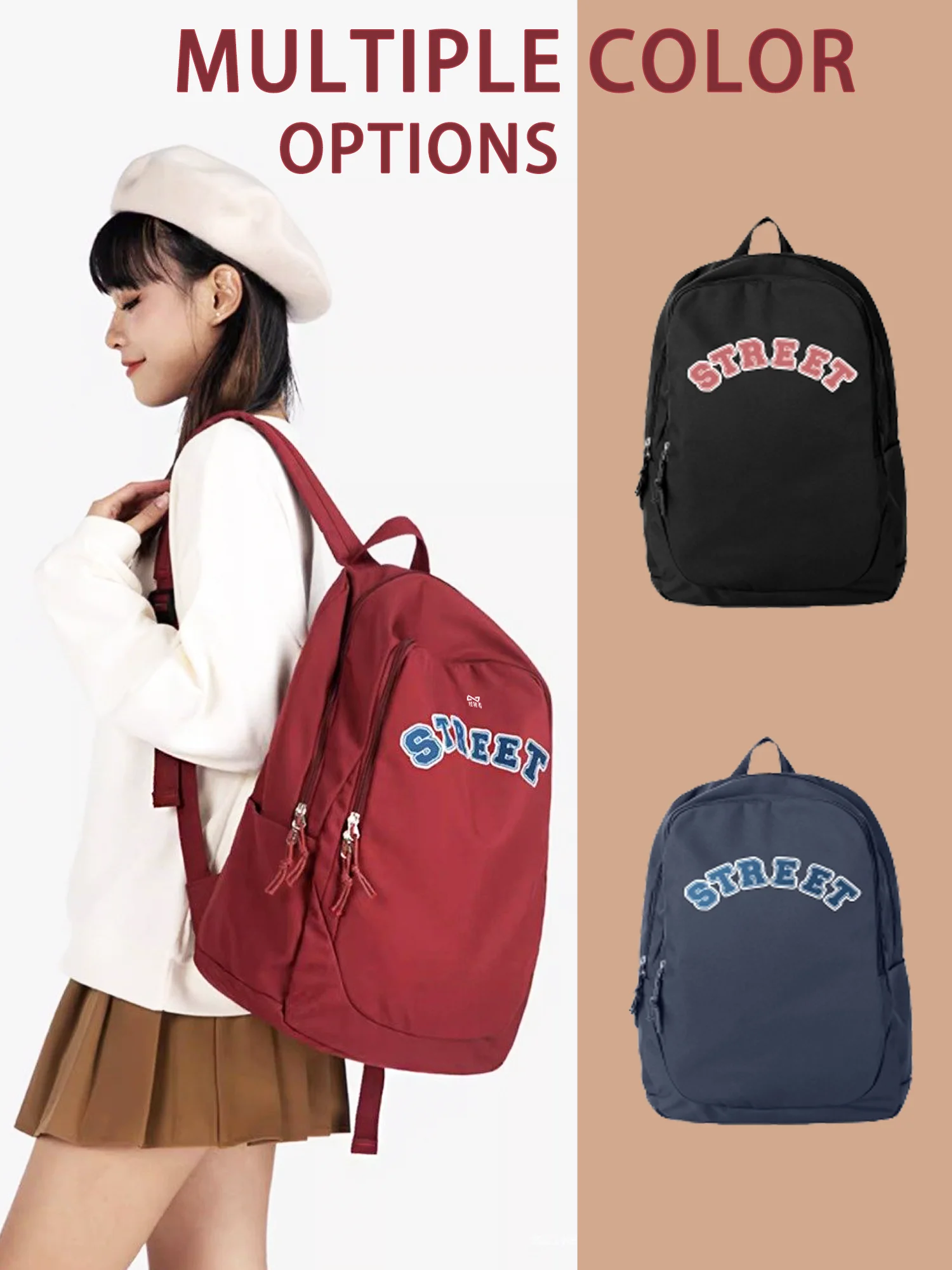 

Casual School Backpack Padded Laptop Bag for Women Men, Light Backpacks Classic Basic Waterproof Backpack for Teens Boys Girls