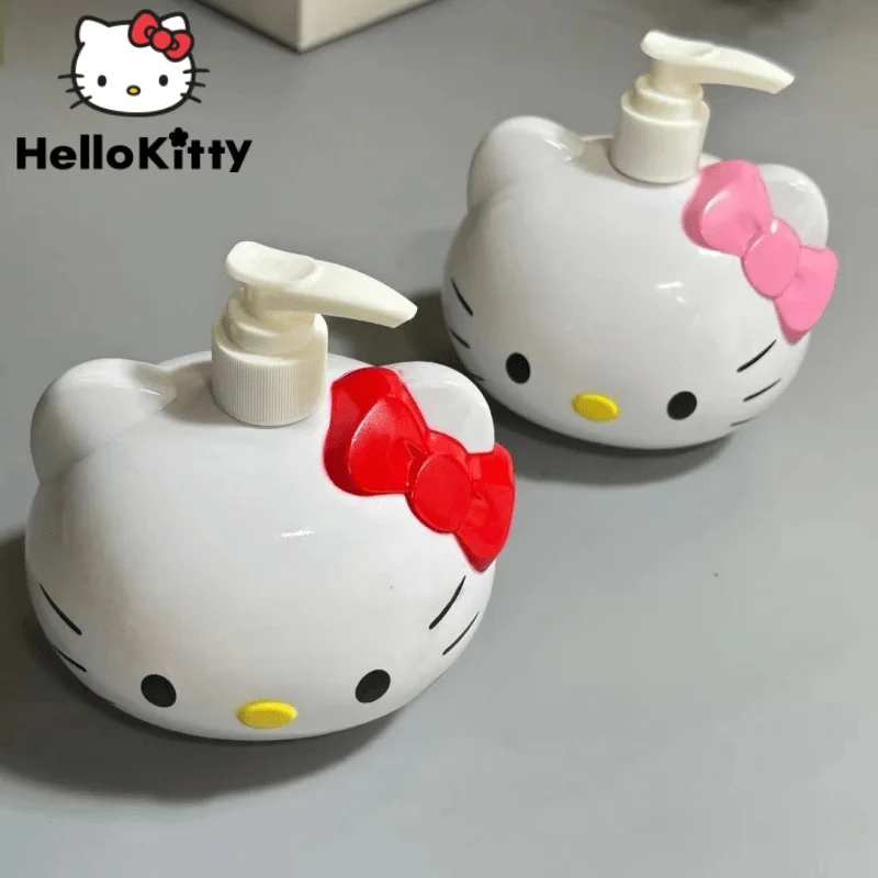 450ml Sanrio Hello Kitty Travel Shampoo Press Bottle Shampoo Conditioner Wash Dispenser Y2k Bathroom Storage Cute Pump Bottle