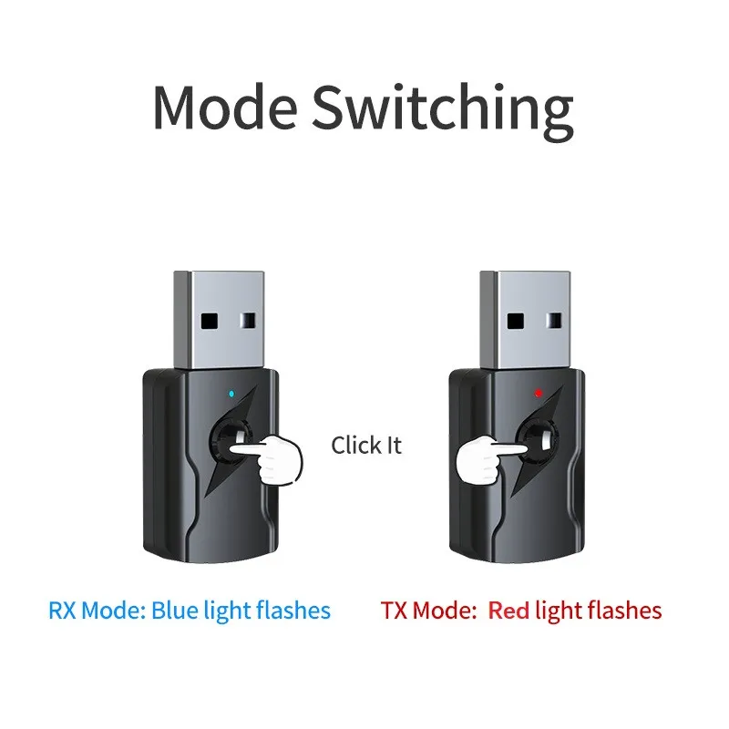 Receptor de áudio AUX de 3,5mm, Bluetooth 5.3, transmissor, adaptador de música para PC, MP3, alto-falante, TV, fone de ouvido sem fio