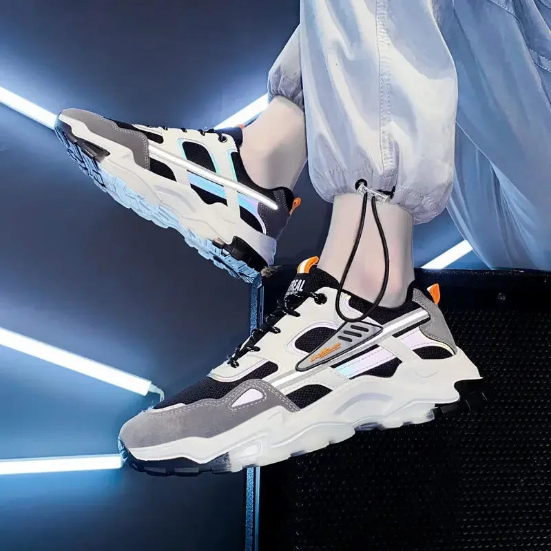 Zapatillas de correr de malla transpirable para hombre, zapatillas deportivas antideslizantes para exteriores, zapatillas deportivas de moda para