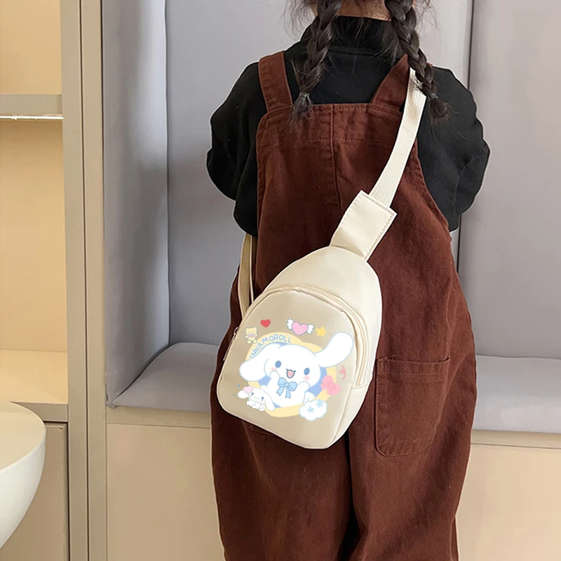 حقيبة صدر هالو كيتي سلينج، حقيبة كروس سينامورول كورومي، حقيبة كتف كاجوال عصرية مع محفظة للعملات المعدنية للسفر اليومي #2